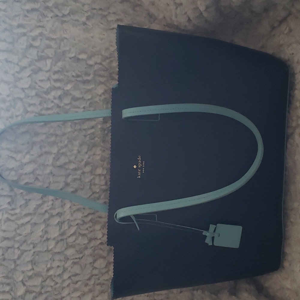 Kate Spade blue leather purse/ laptop bag